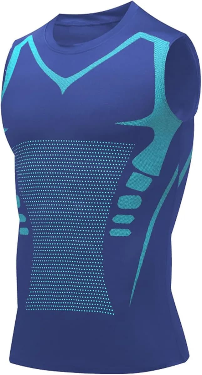 men's compression tank top in blue