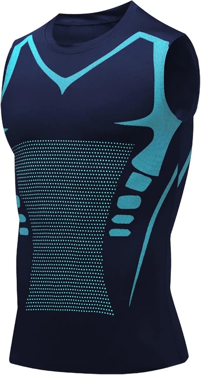 men's compression tank top in navy blue
