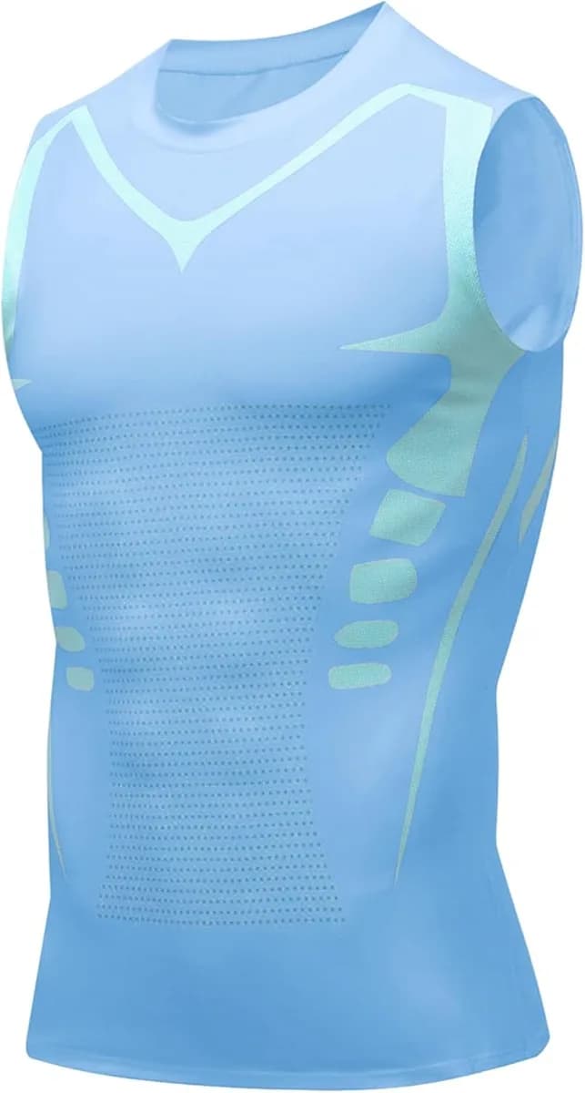 men's compression tank top in sky blue