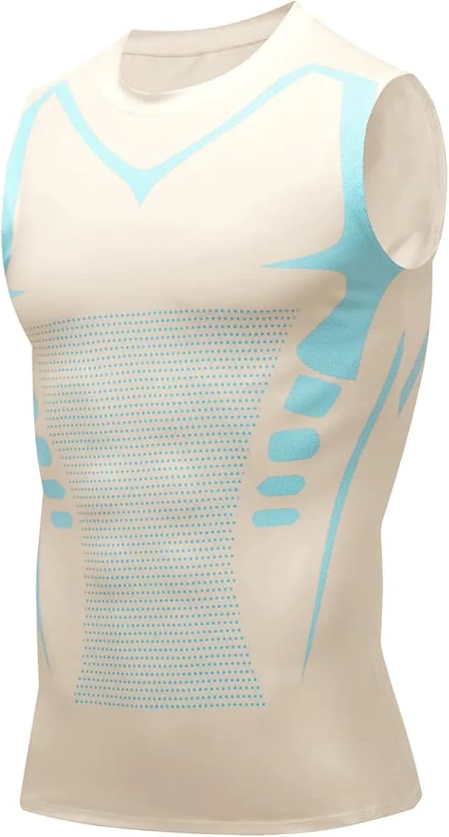 men's compression tank top in beige