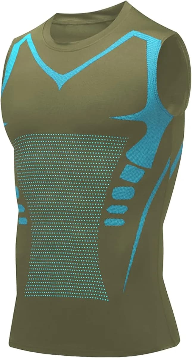 men's compression tank top in army green
