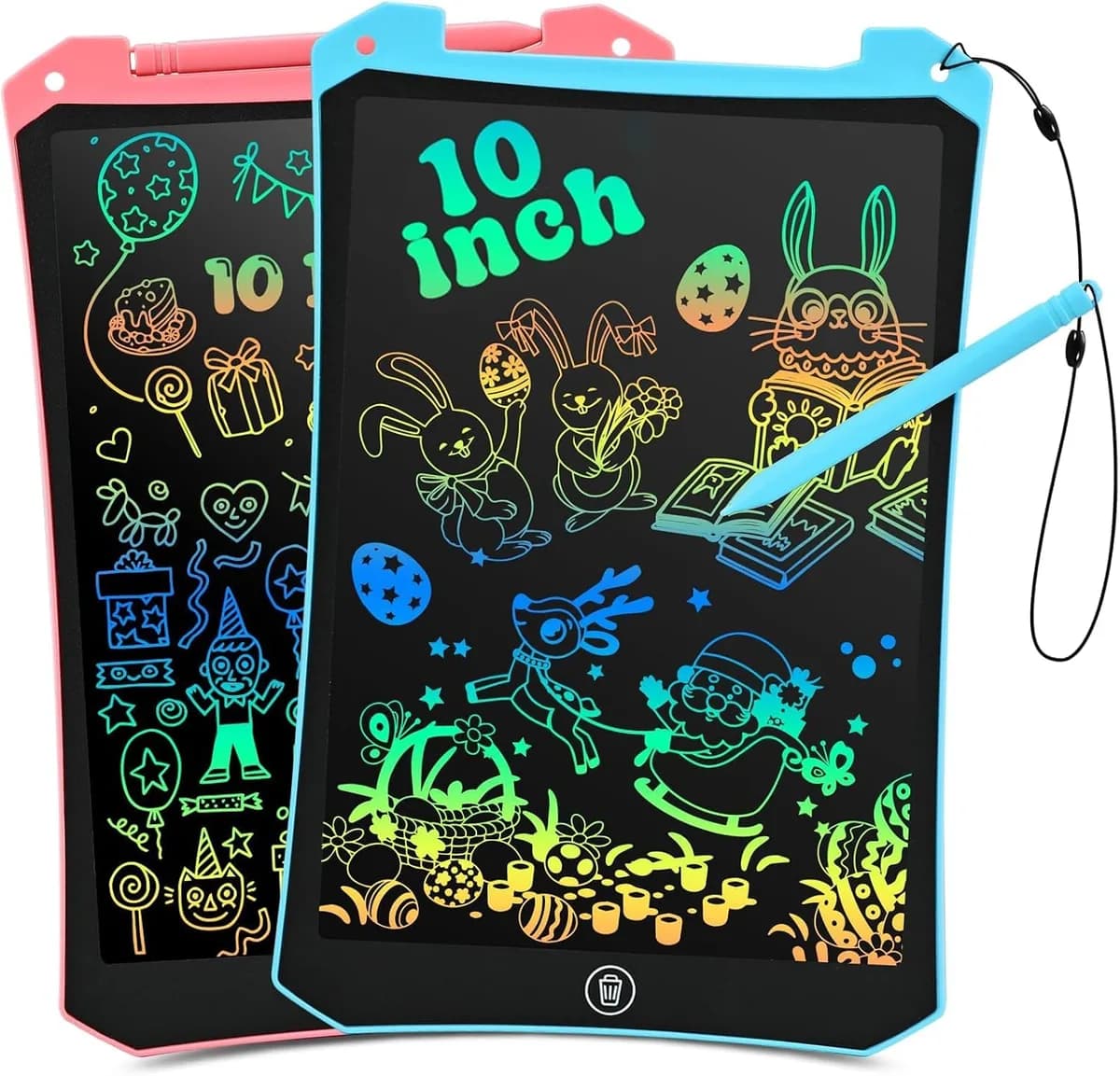 LCD writing tablet for kids in 10 in, 2-pack pink and blue