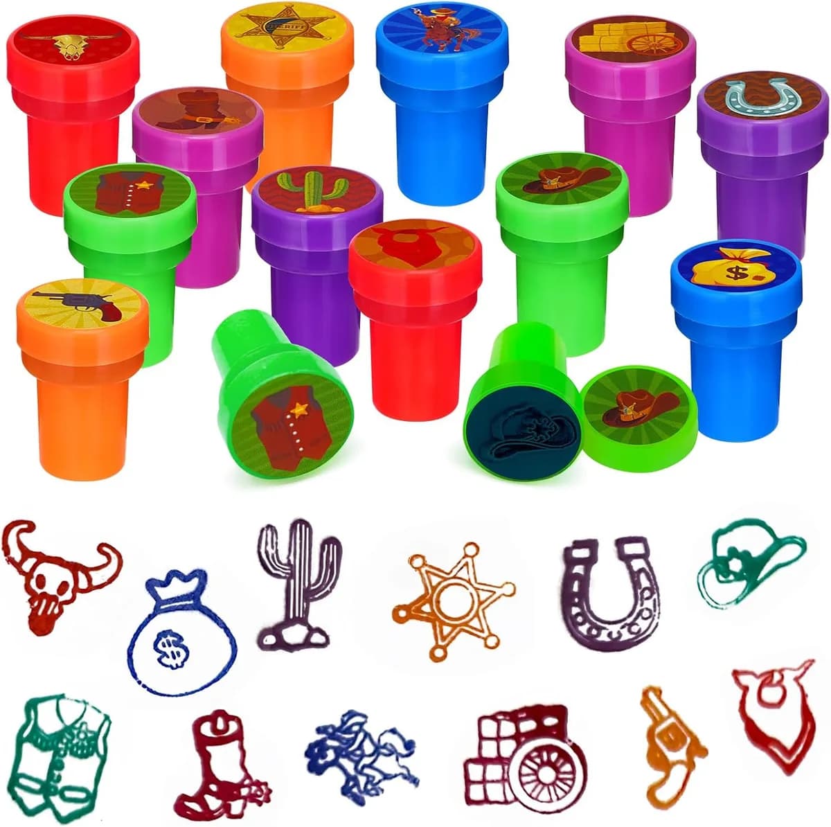 self-inking stampers for kids in western cowboy