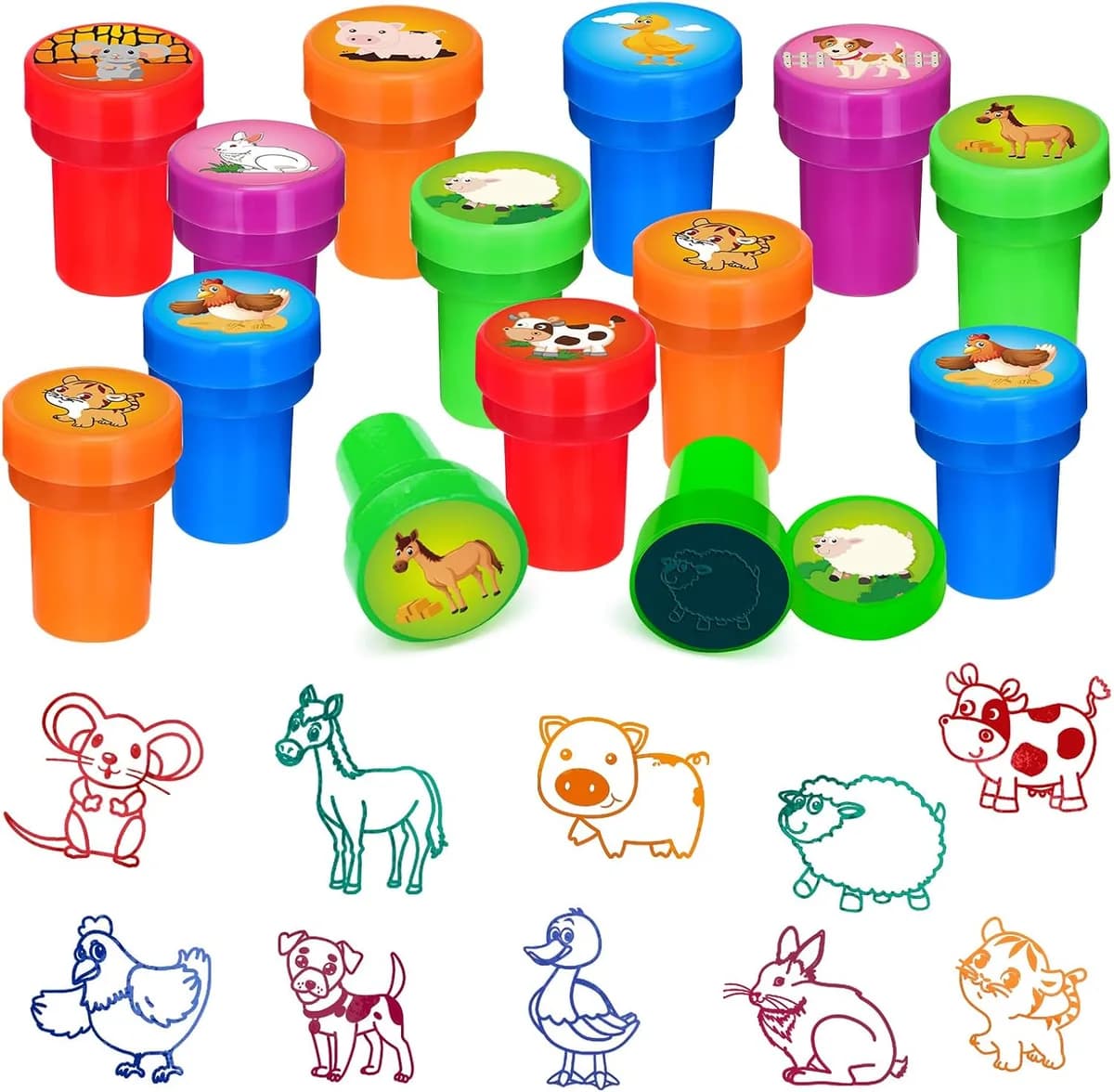 self-inking stampers for kids in farm animal
