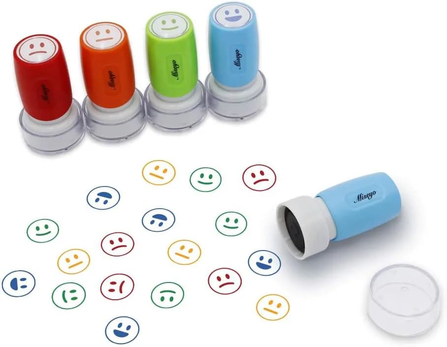 smiley faces stamped with the teacher stamp set