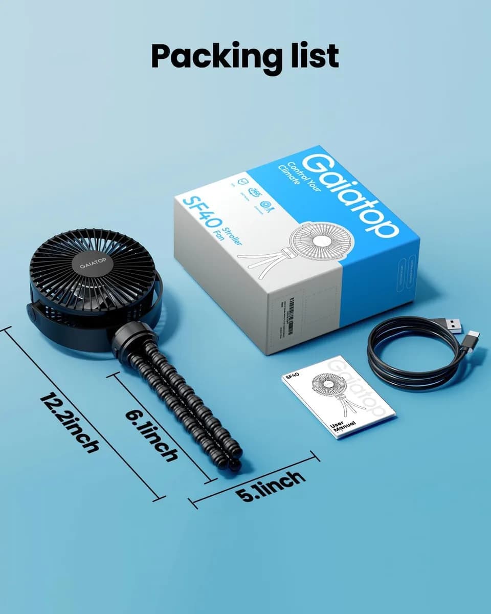 clip-on stroller fan package contents