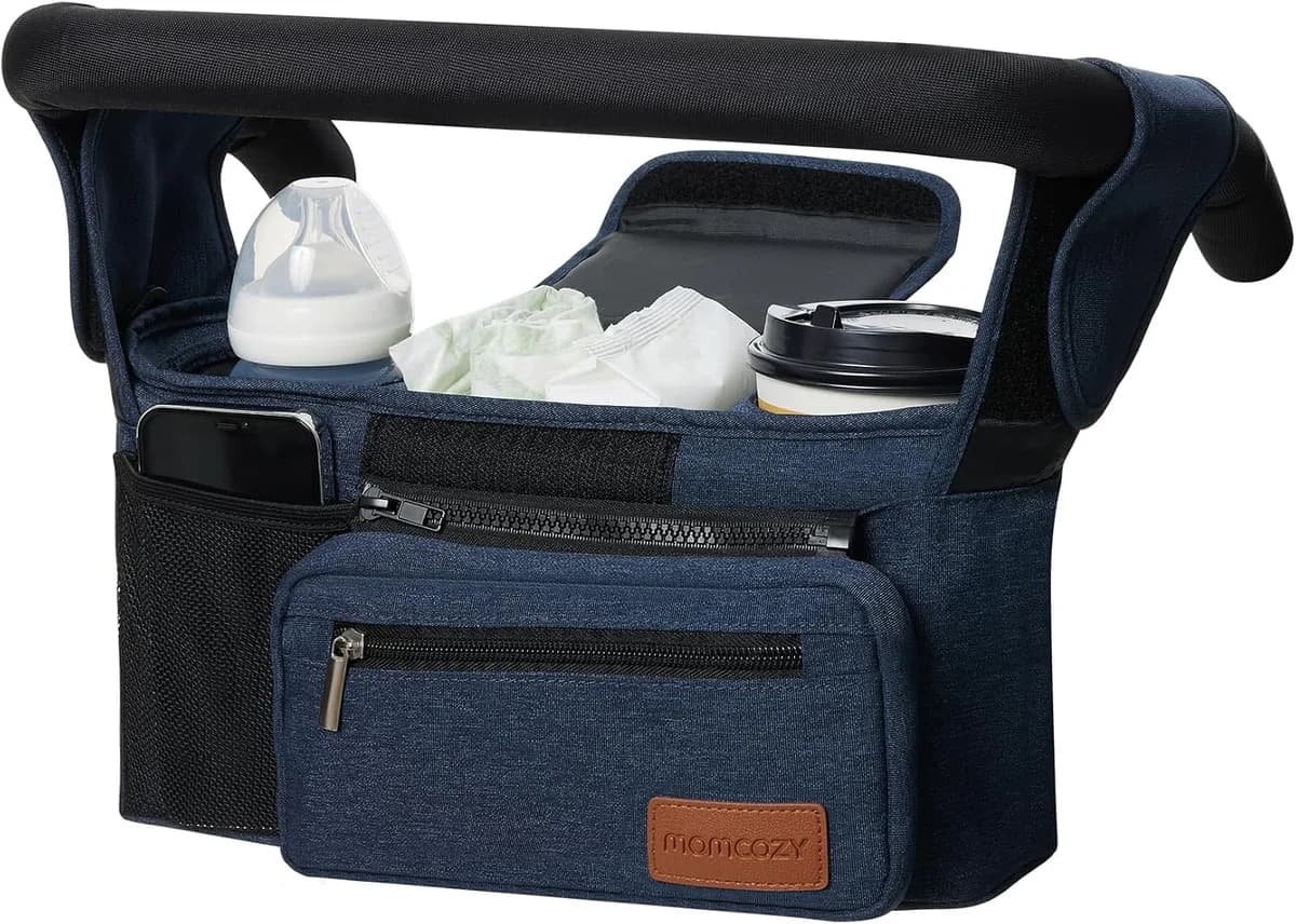 universal stroller organizer in blue