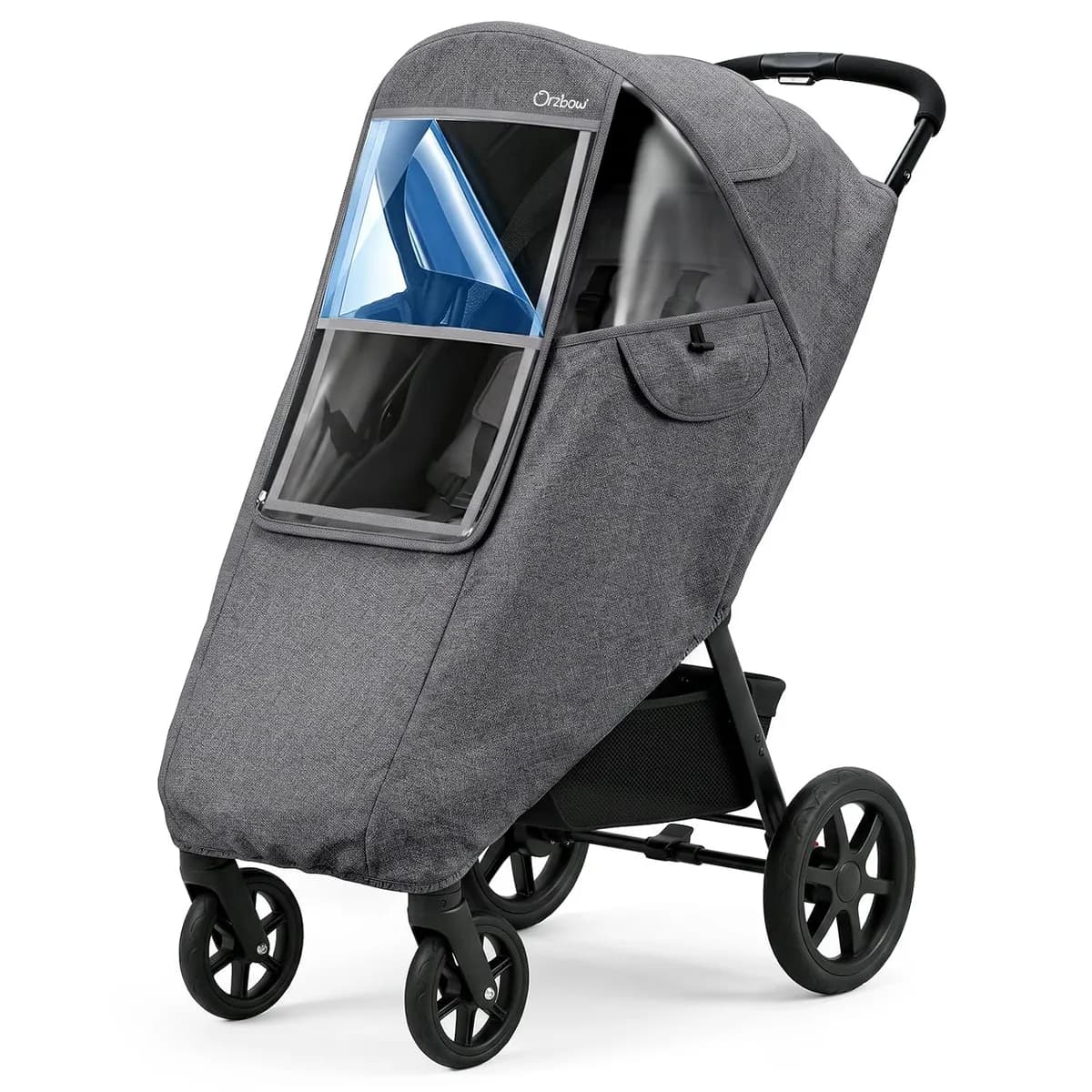 universal stroller rain cover in gray