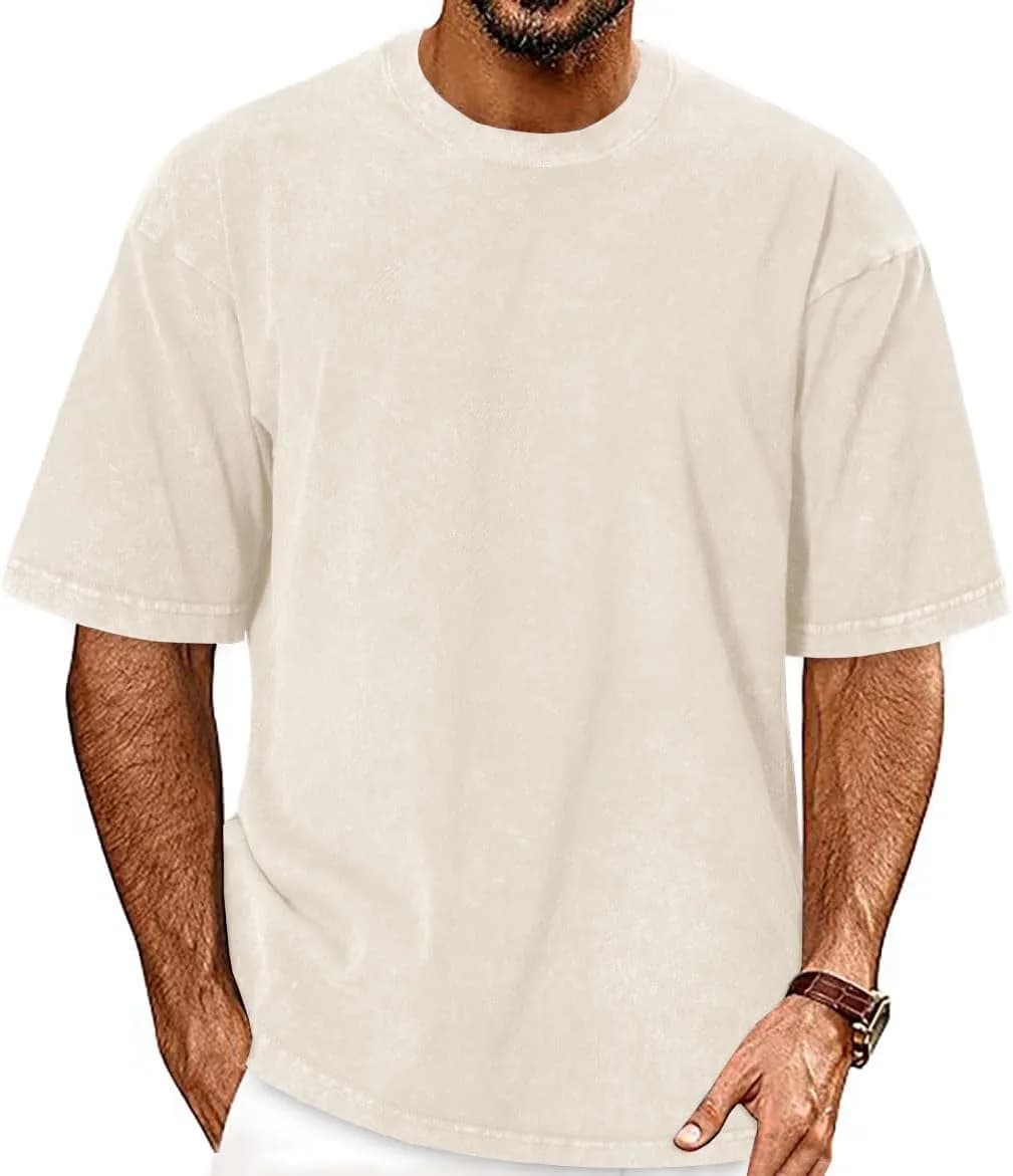 t-shirt oversize para homem na cor bege
