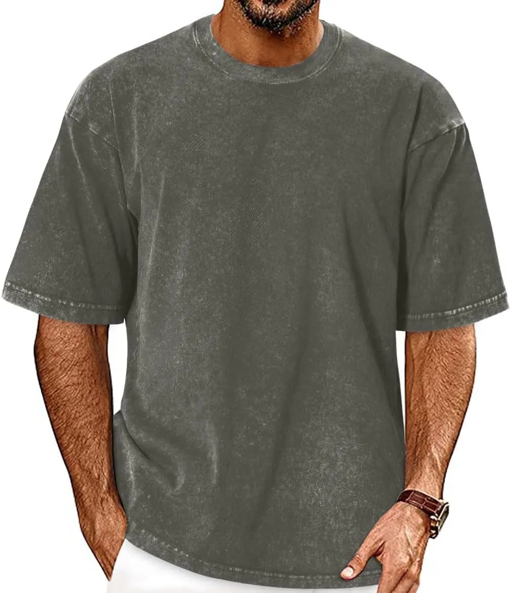 t-shirt oversize para homem em verde-escuro