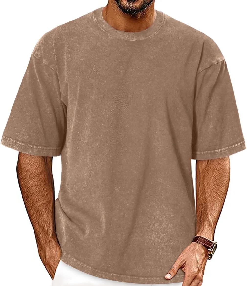 t-shirt oversize para homem na cor caqui