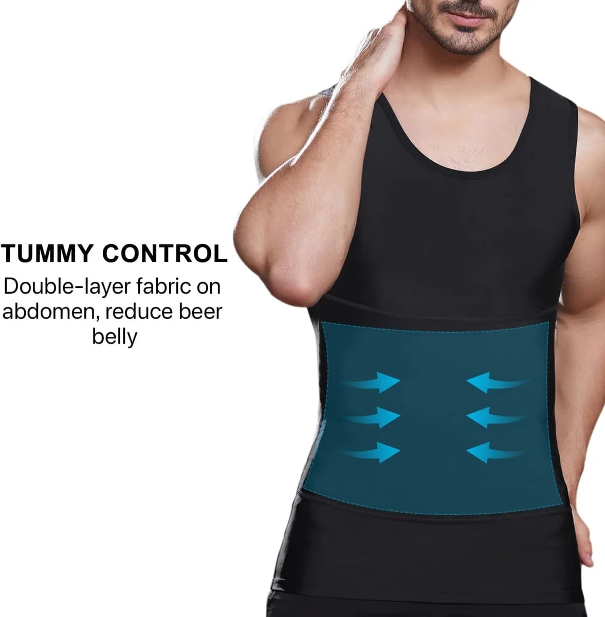 tummy control panel of the compression vest, product photo