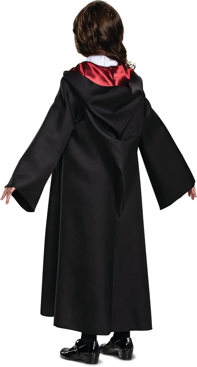back of the kids wizard school costume robe, product photo