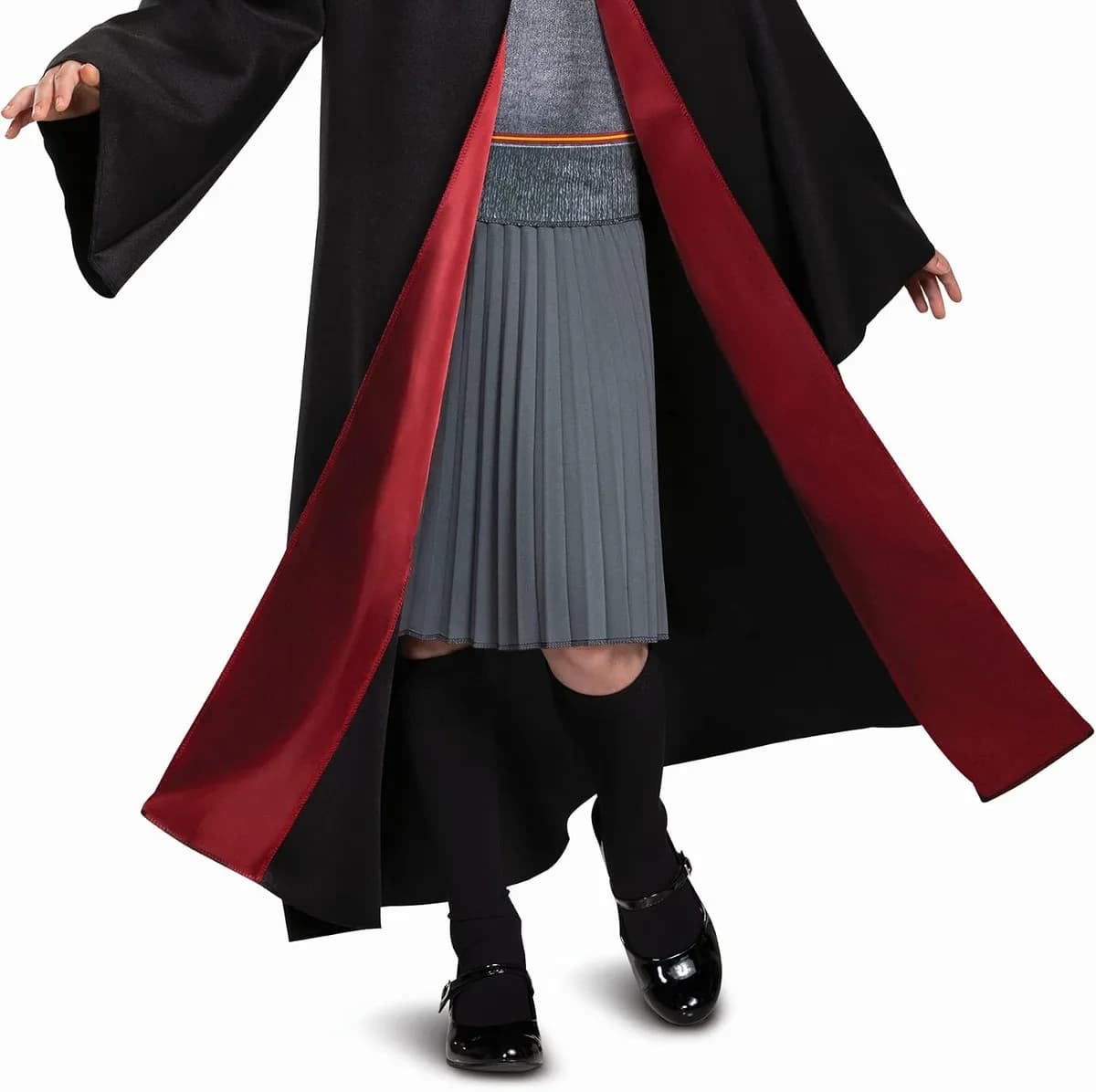 red lining of the kids wizard costume robe, product photo