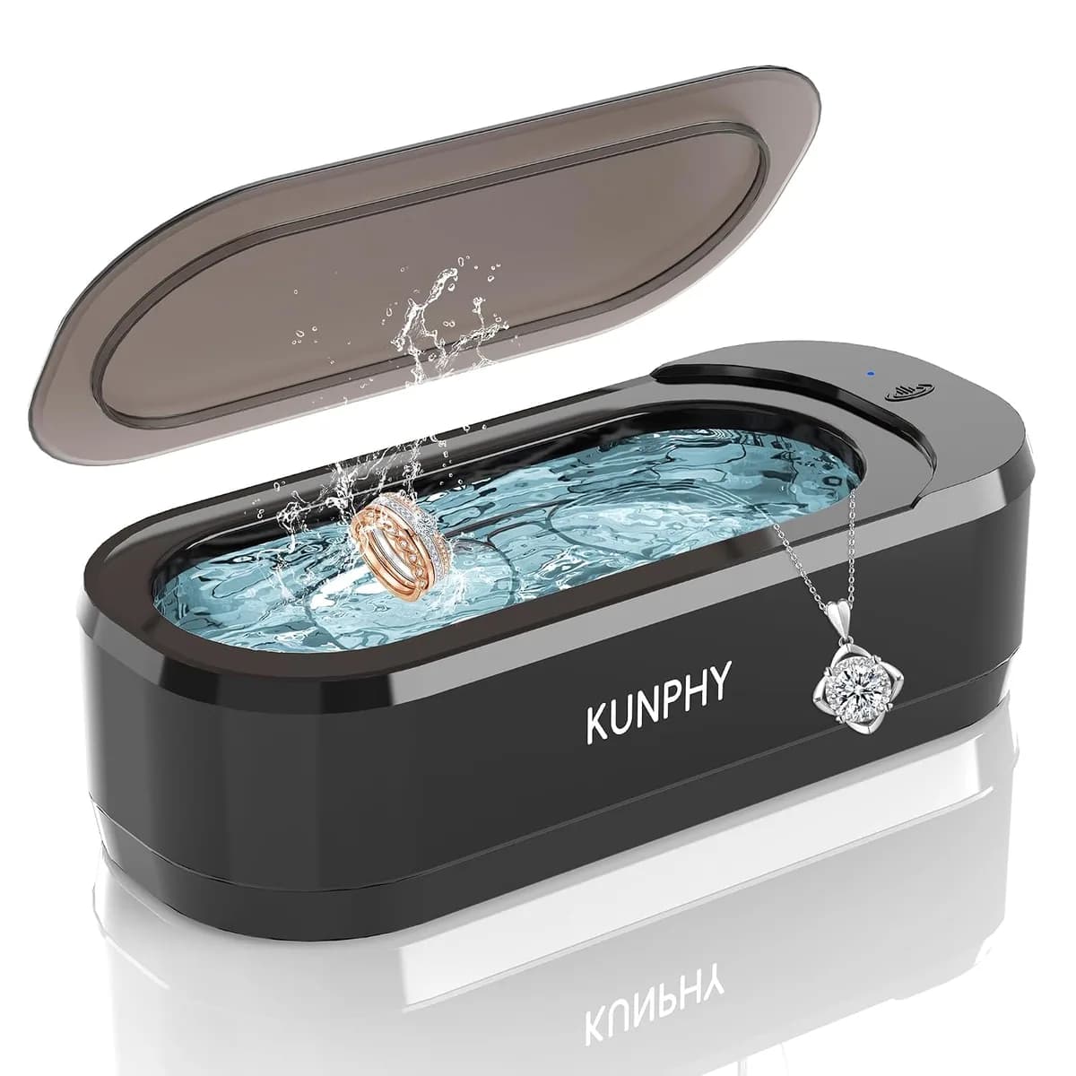 ultrasonic jewelry cleaner in black
