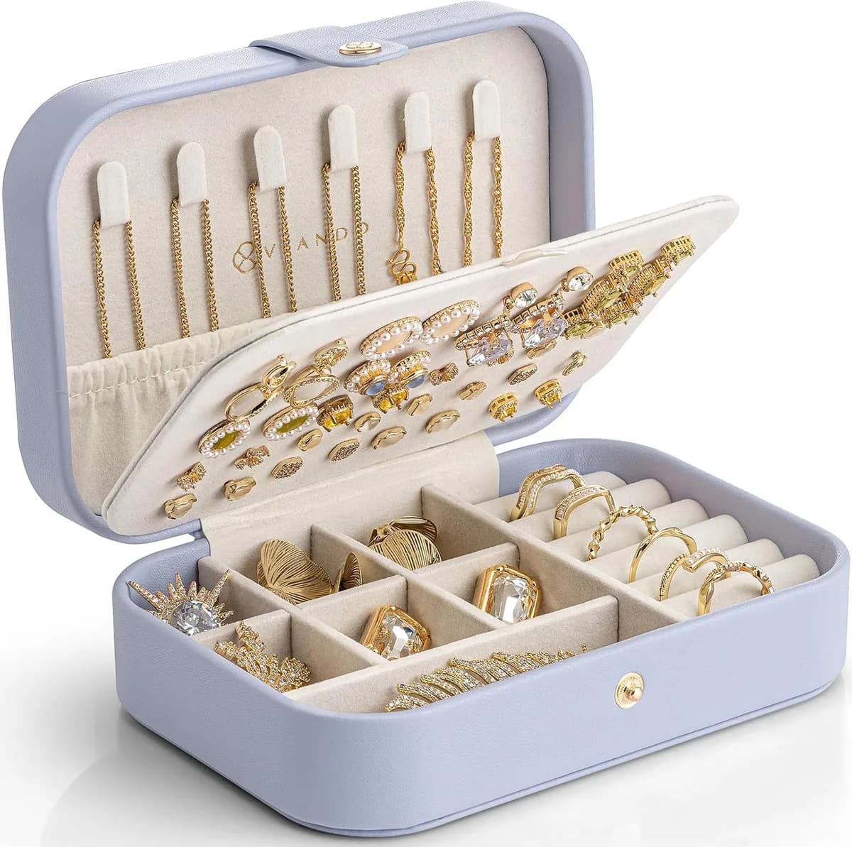 travel jewelry case in purple