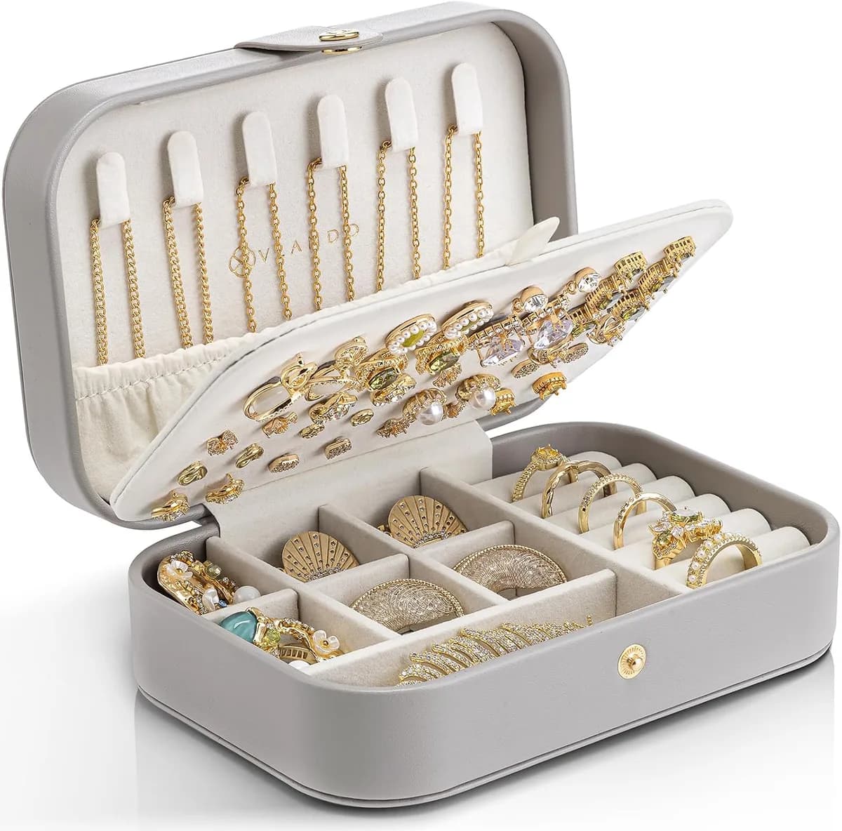 travel jewelry case in grey
