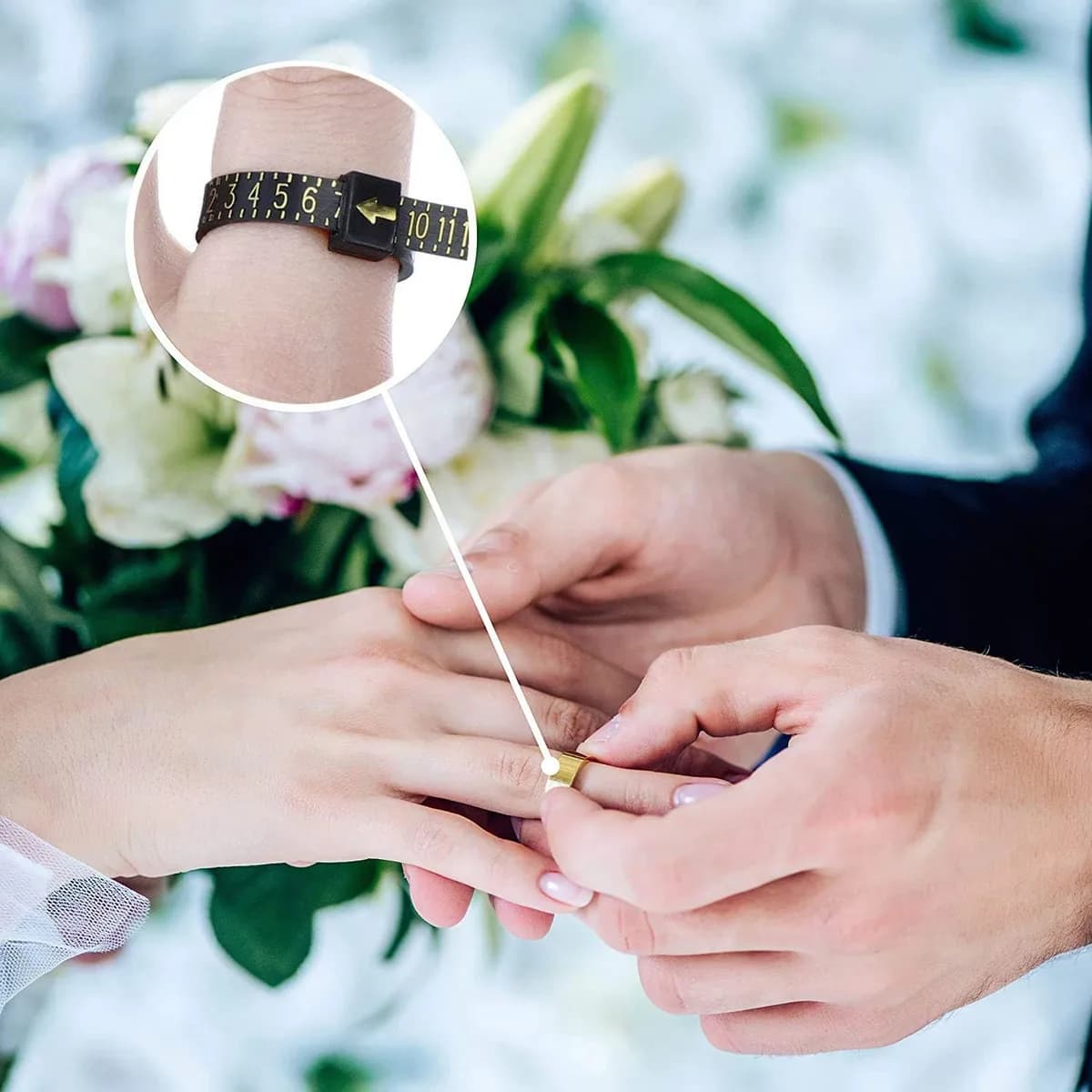 ring sizer used before buying a wedding ring, product photo