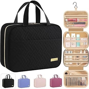 HOTOR Hanging Travel Toiletry Bag Women Men Essentials Black | Big Compartment, Waterproof Travel Accessories, Makeup Organiz