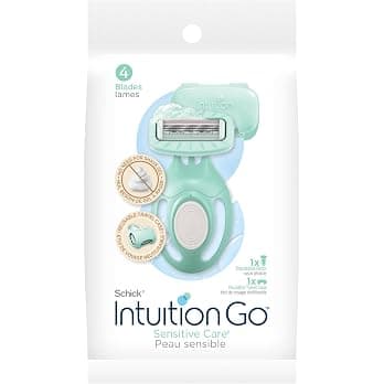 Schick Intuition Go Disposable Razor for Sensitive Skin, 1ct, Razors Sensitive Skin, Women’s Disposable Razors with Organic A