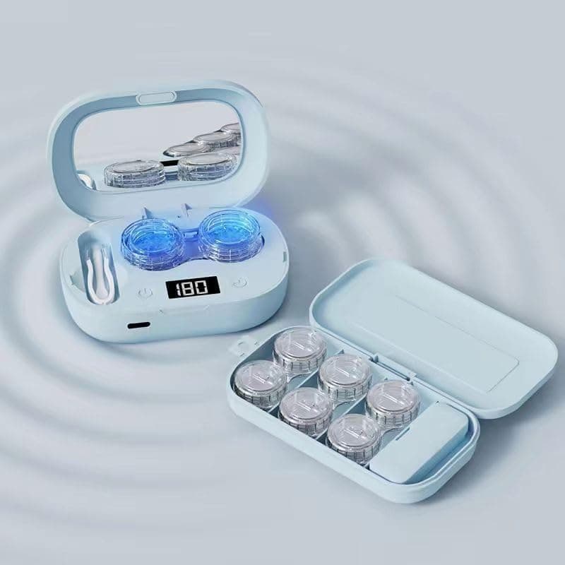 Portable Ultrasonic Contact Lens Cleaner with USB Charging and Storage Cases