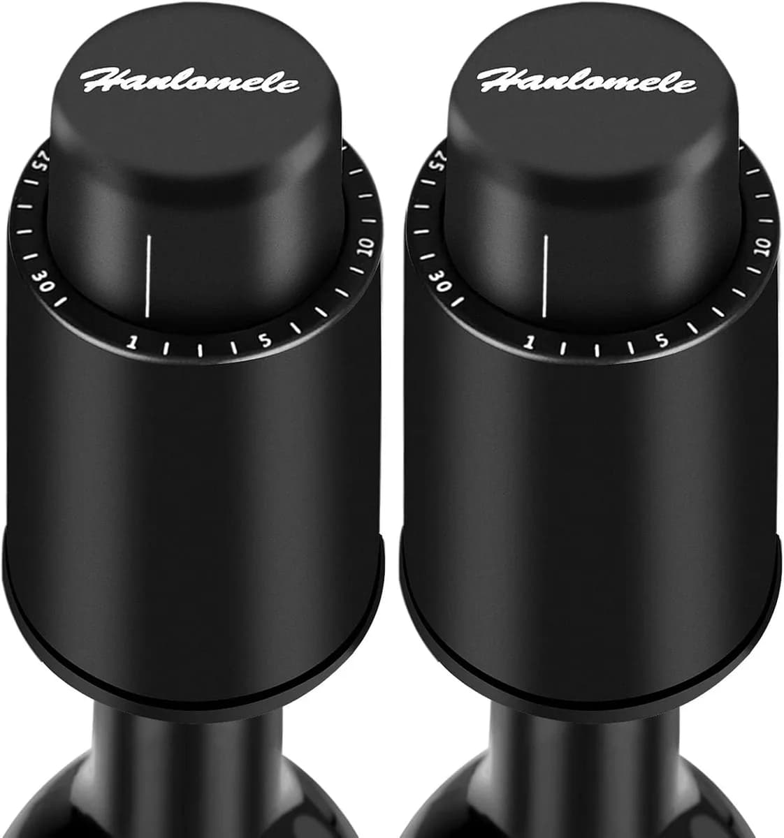 vacuum wine bottle stoppers, 2 pack with date dial