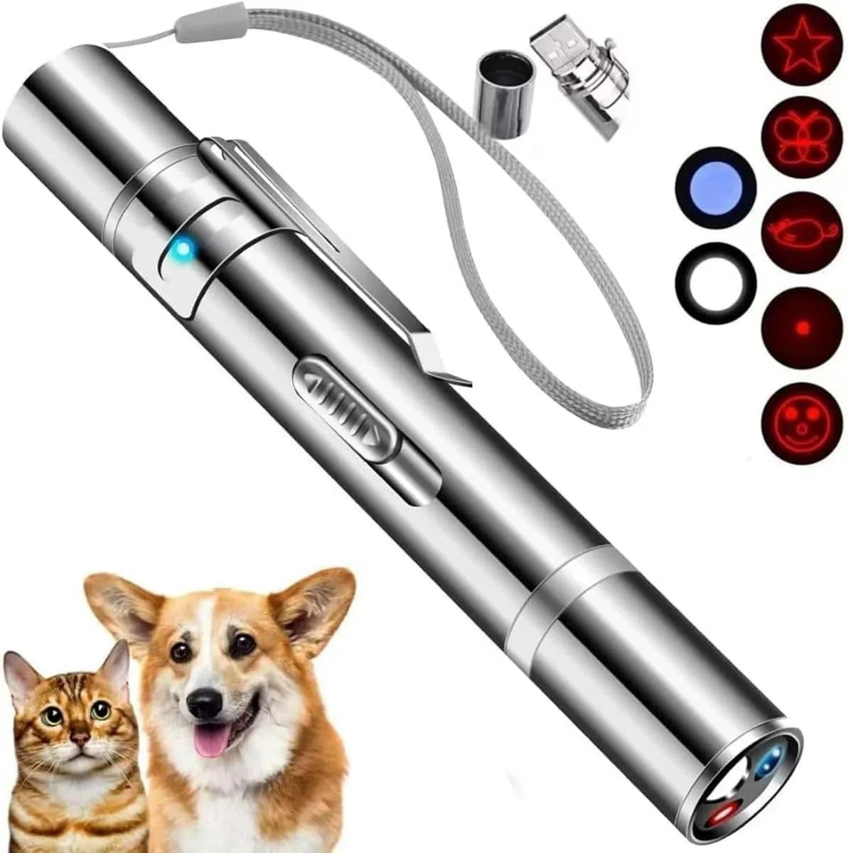 cat laser pointer toy with pattern heads