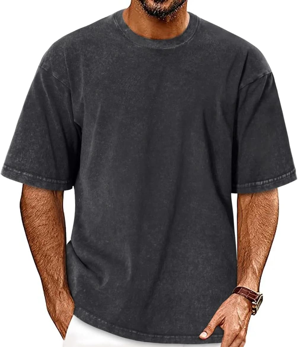 washed black men's oversized t-shirt