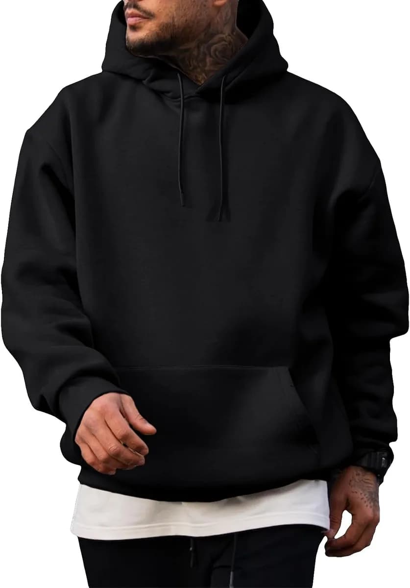 black men's fleece lined hoodie