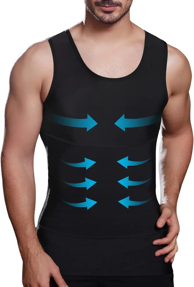 black men's slimming compression vest