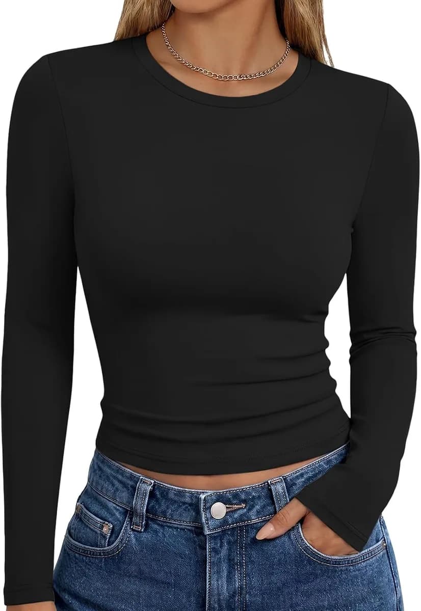 black women's long sleeve fitted t-shirt